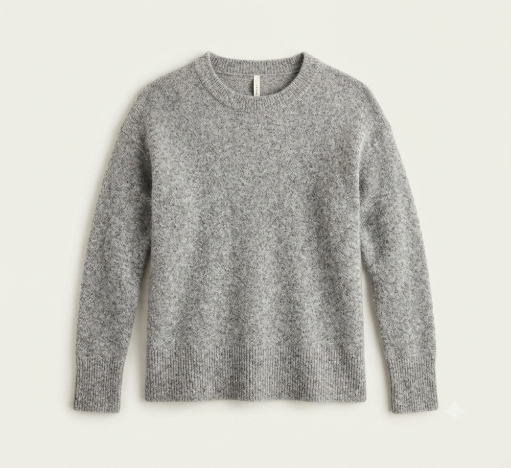 Babaton The Group Heather Grey Wool Yak Blend Sweater XXS Quiet Luxury Minimalis